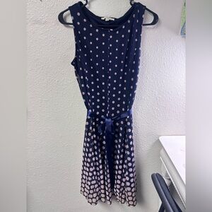 Haani Navy and Pink Polka Dot Women’s Midi Dress